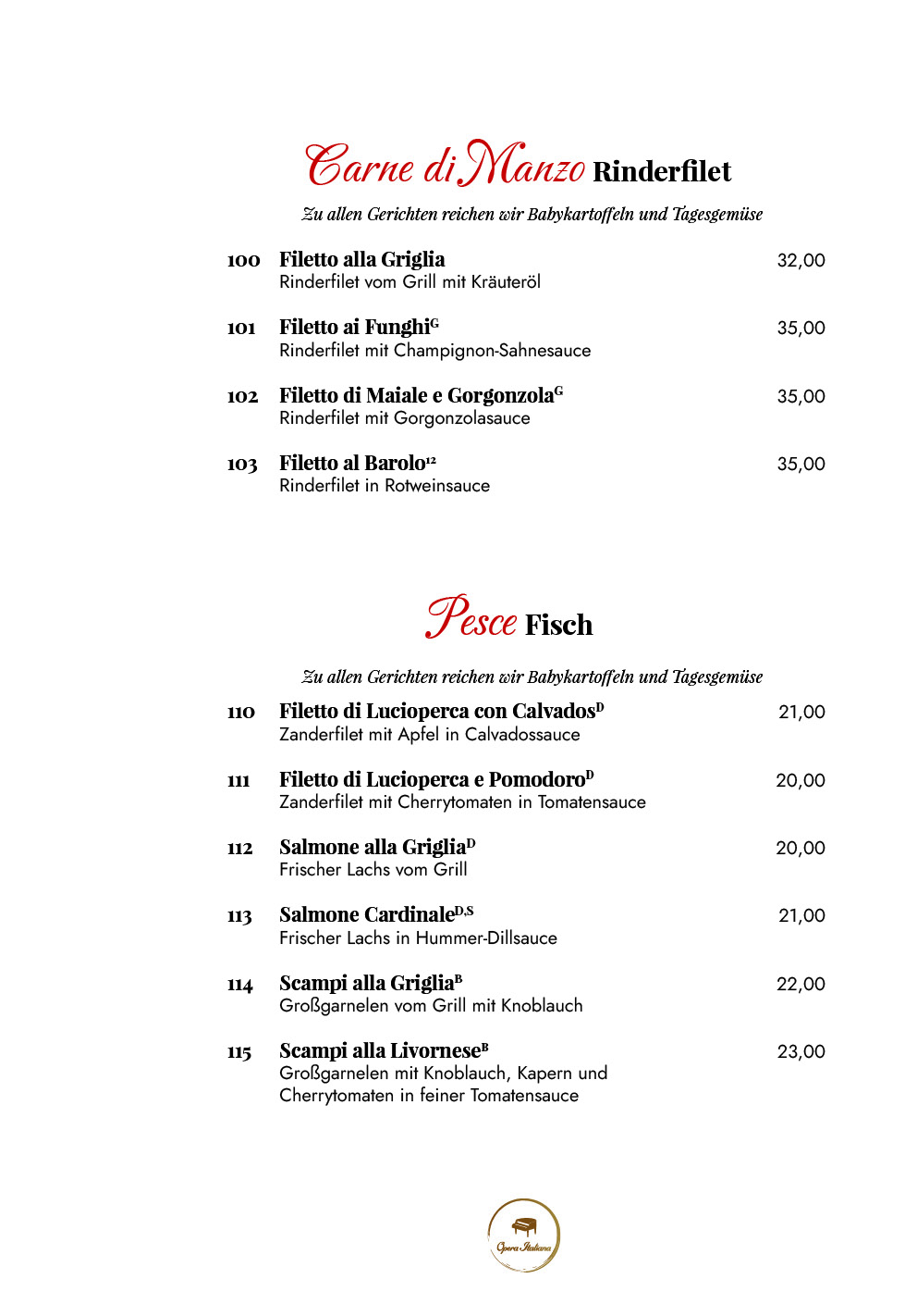Opera Italiana Hohen Neuendorf Speisekarte 7